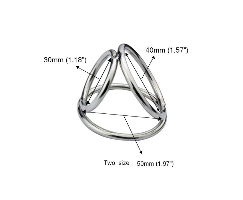 Vòng đeo dương vật inox cụm 3 vòng - Ảnh 2