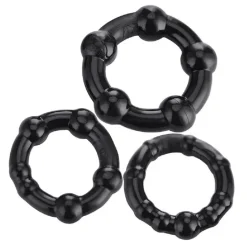 Bộ 3 vòng đeo dương vật có bi - Silicone cao cấp