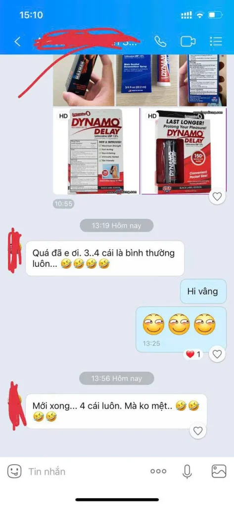 Khách hàng nhắn tin cảm ơn vì Maxman giúp cuộc yêu phê đỉnh