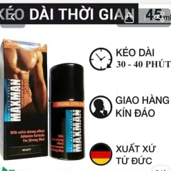 Chai xịt Maxman Delay kéo dài thời gian quan hệ chính hãng