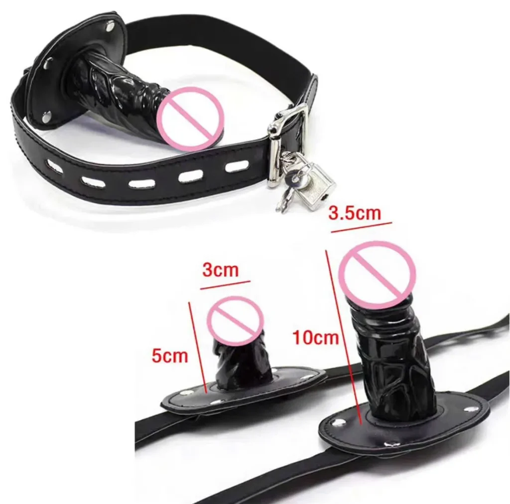 Bịt miệng nô lệ BDSM khuy kim loại chắc chắn