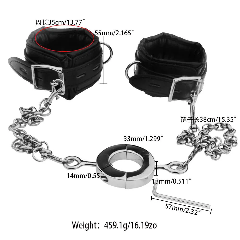 🔥 Bộ Còng Tay Da PU Kèm Khóa Dương Vật Inox BDSM Đỉnh Cao: Xích Kim Loại Chắc Chắn, Trói Buộc Phê Pha 🚀VVD35JR - Ảnh 3