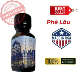 Cận cảnh nắp chai Popper Charleston USA 30ml bảo quản chống bay hơi.