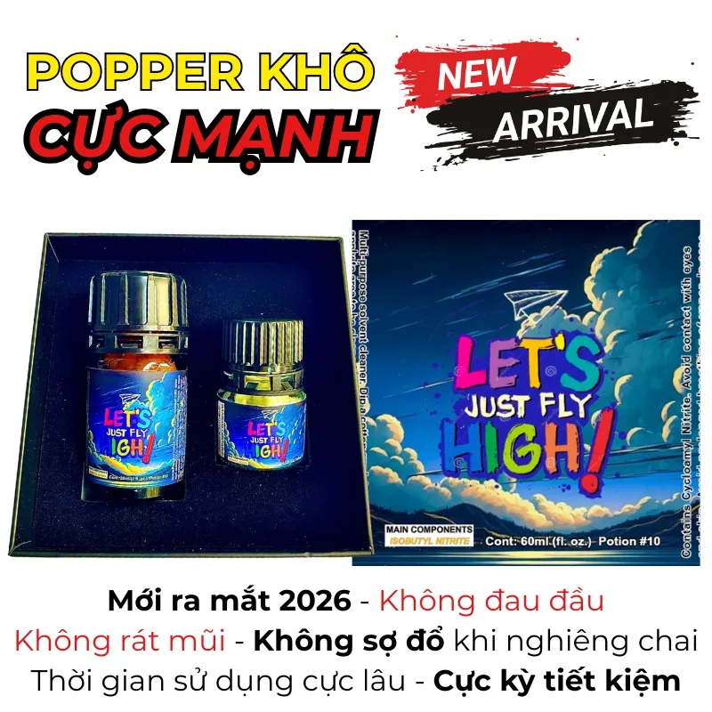 Chai Popper Let's Fly High 2026 dạng khô cực mạnh chính hãng