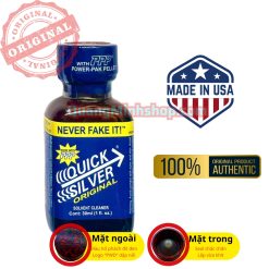 Chai Popper Quick Silver 30ml PWD USA mẫu bạc sang trọng chính hãng.