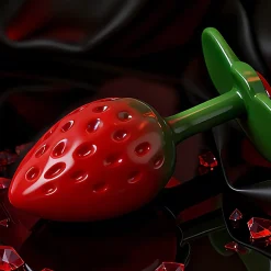 Plug nhét đít INOX hình quả dâu sexy gắn kim cương lấp lánh