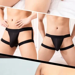 🔥 Quần Lót Nam Phối Dây Đai Đen: Co Giãn Ôm Hông Đùi, Cực Kỳ Sexy 🚀 Q13JM