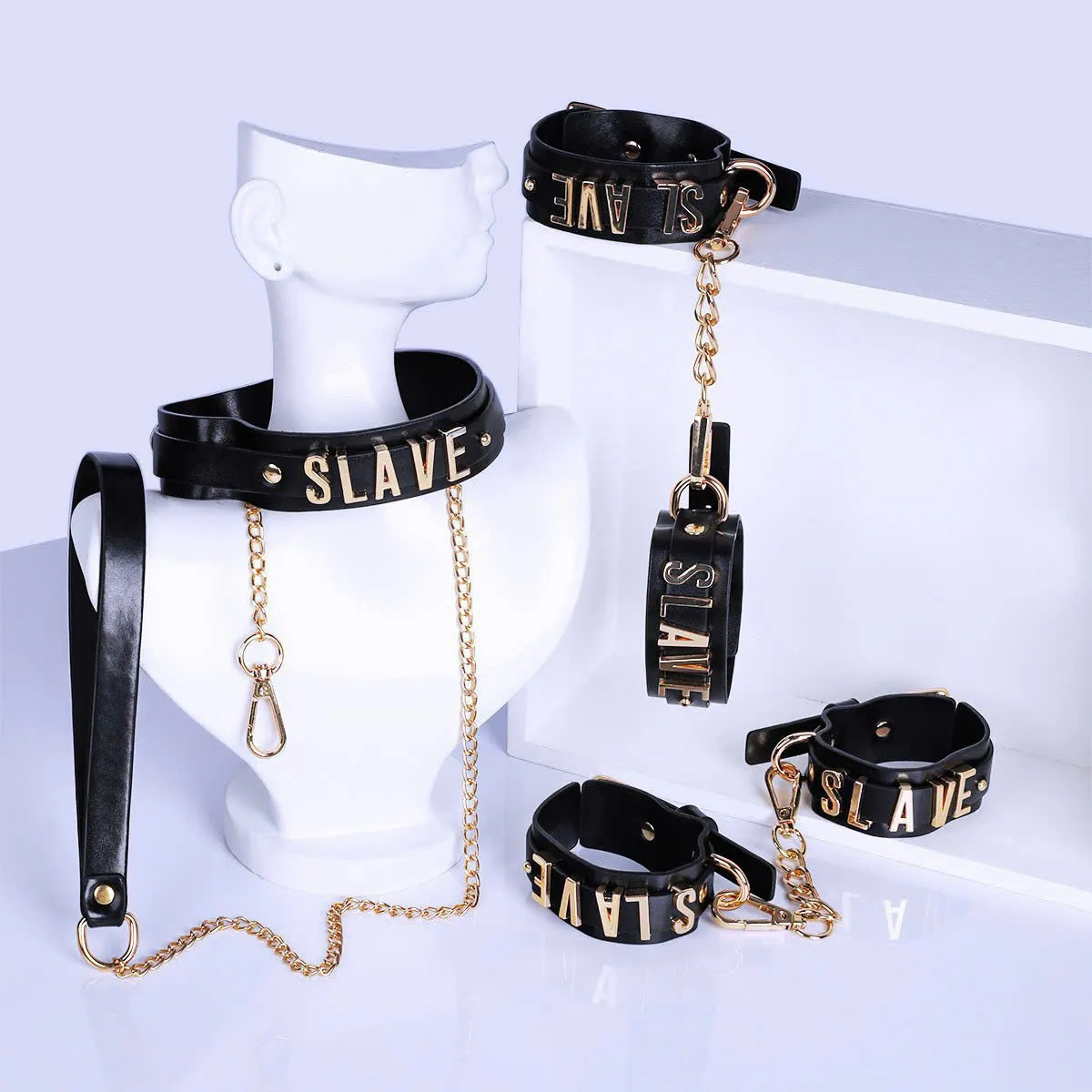 🔥 Bộ BDSM Da PU Cao Cấp Mạ Vàng: Còng Tay, Còng Chân, Vòng Cổ – Sang Trọng & Quyền Lực 🚀 BT16-C17-CO19-48JM - Ảnh 12