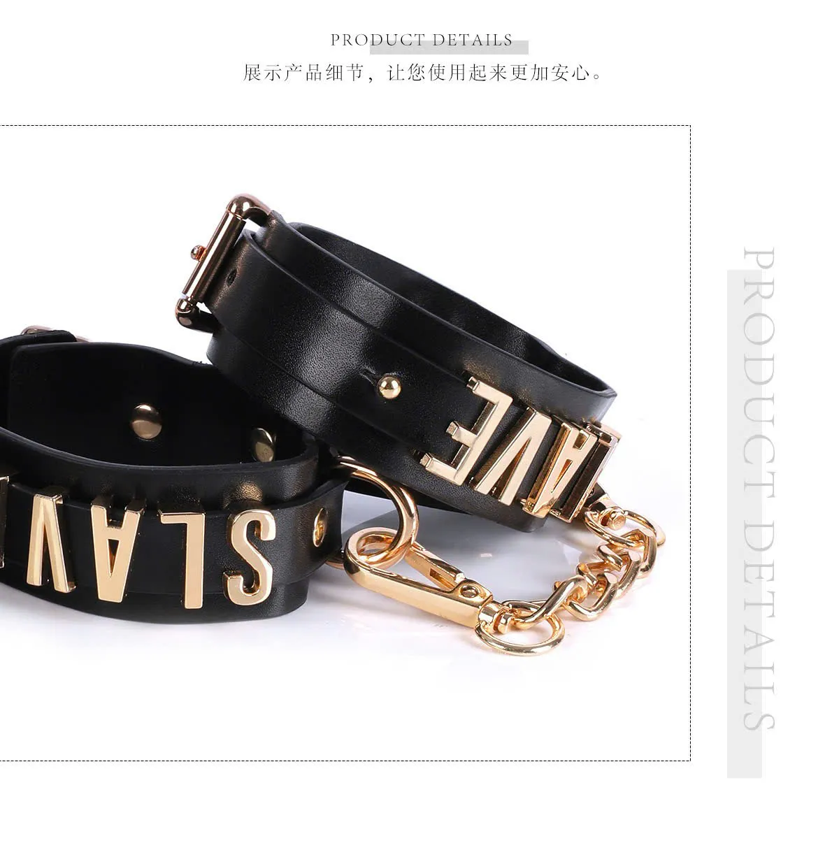 🔥 Bộ BDSM Da PU Cao Cấp Mạ Vàng: Còng Tay, Còng Chân, Vòng Cổ – Sang Trọng & Quyền Lực 🚀 BT16-C17-CO19-48JM - Ảnh 10