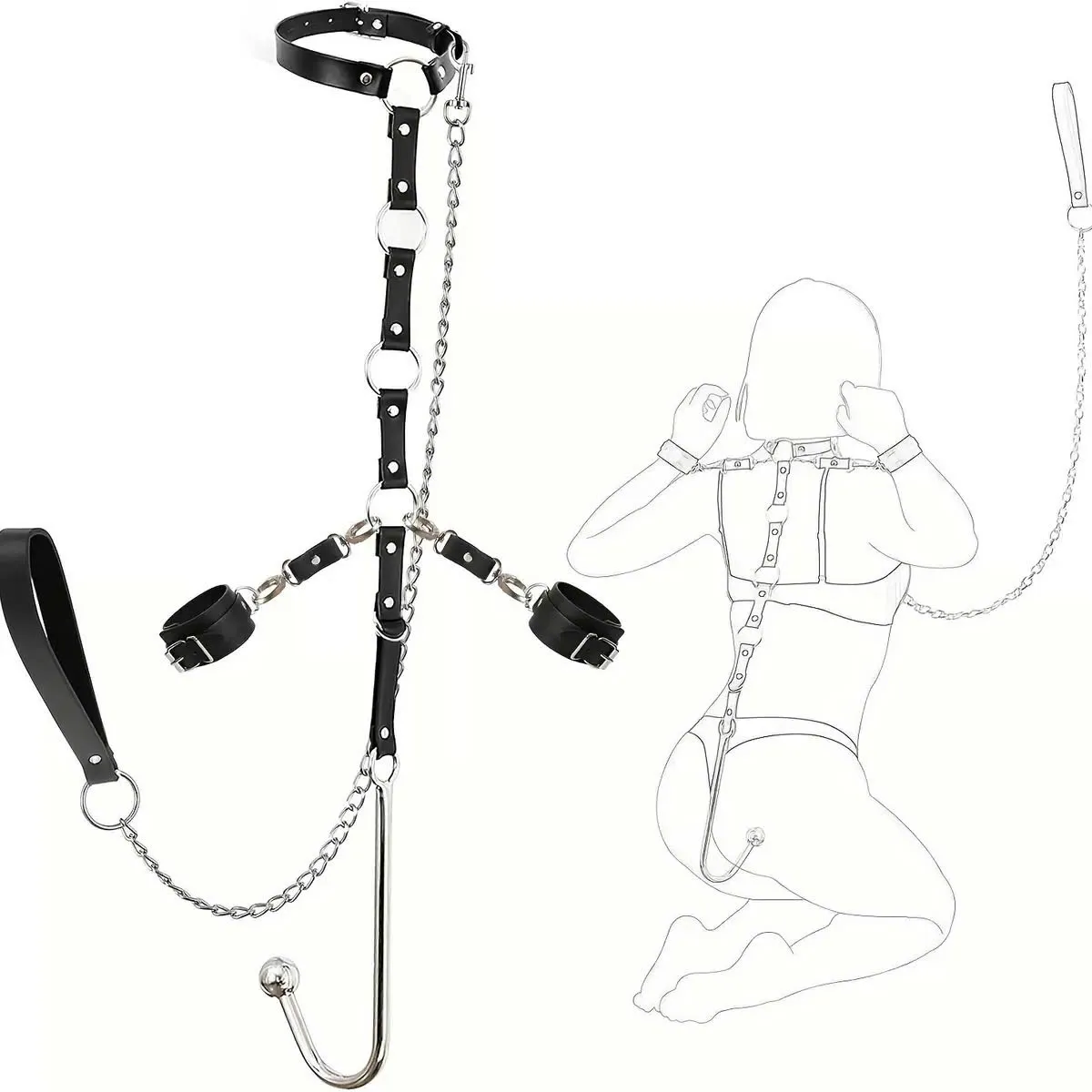 🔥 Bộ Đai Còng Vòng Dây Xích Móc Ass BDSM Cao Cấp: Đa Biến Thể, Đồ Chơi Nô Lệ Boss And Slave🚀DY34JPO