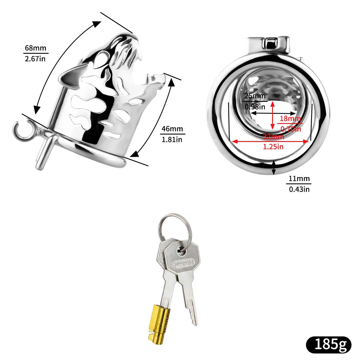 🔥 Khóa Dương Vật Inox 304 Đầu Hổ: Chống Gỉ, Kháng Khuẩn, Nam Tính Đỉnh Cao 🚀K65JM - Ảnh 4