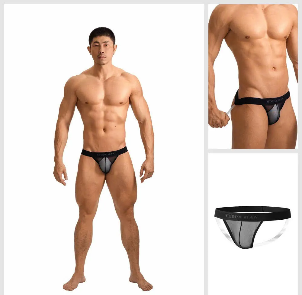 🔥 Quần Lót Nam GTOPX MAN Lụa Băng: Xuyên Thấu Mỏng Nhẹ, Jockstrap Dây Trong – Cực Kỳ Gợi Cảm 🚀 D10JM - Ảnh 6