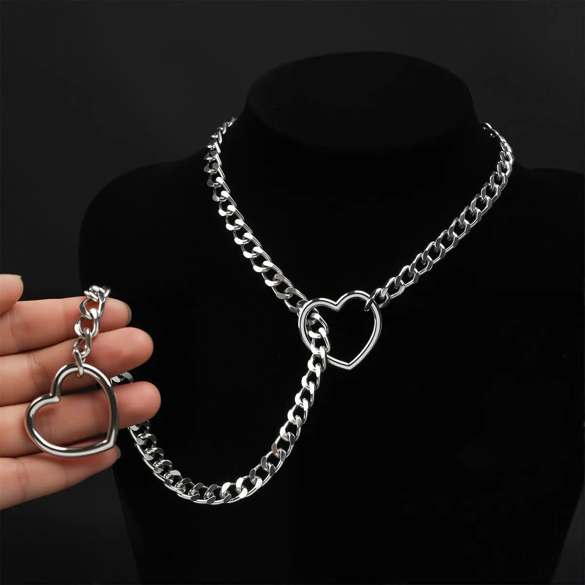 🔥 Vòng Đeo Cổ Kim Loại Trái Tim: Đồ Chơi BDSM Sang Trọng 🚀 V5JM