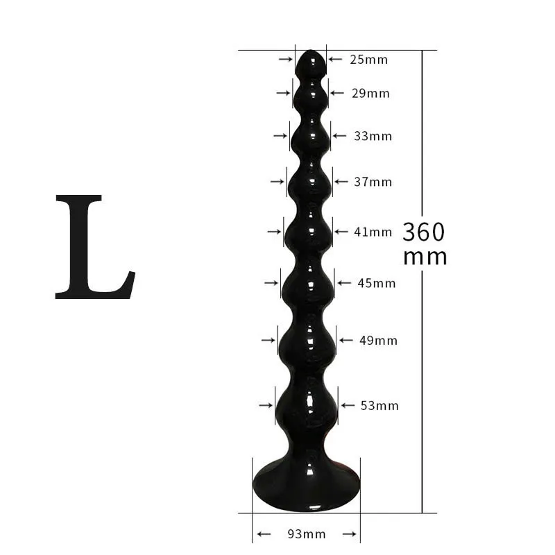 🔥 Chuỗi Plug Nhét Hậu Môn 8 Hạt (Dài 36cm): Silicon Đen, Đế Hít Gắn Sàn, Chơi Fist Cực Sướng 🚀 KLF18JA