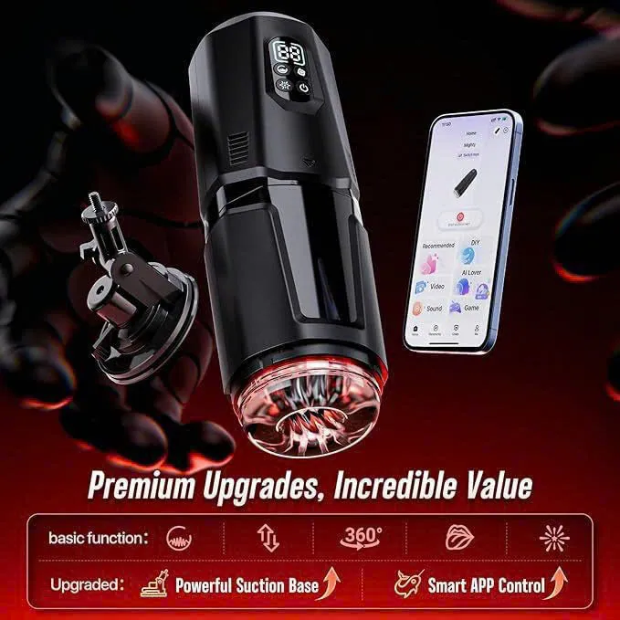 🔥 Cốc Thủ Dâm Lốc Xoáy Batman Tự Động Cao Cấp: Điều khiển App, Rung, Ngoáy, Liếm, Gắn Tường 🚀 ALO150JT - Ảnh 8