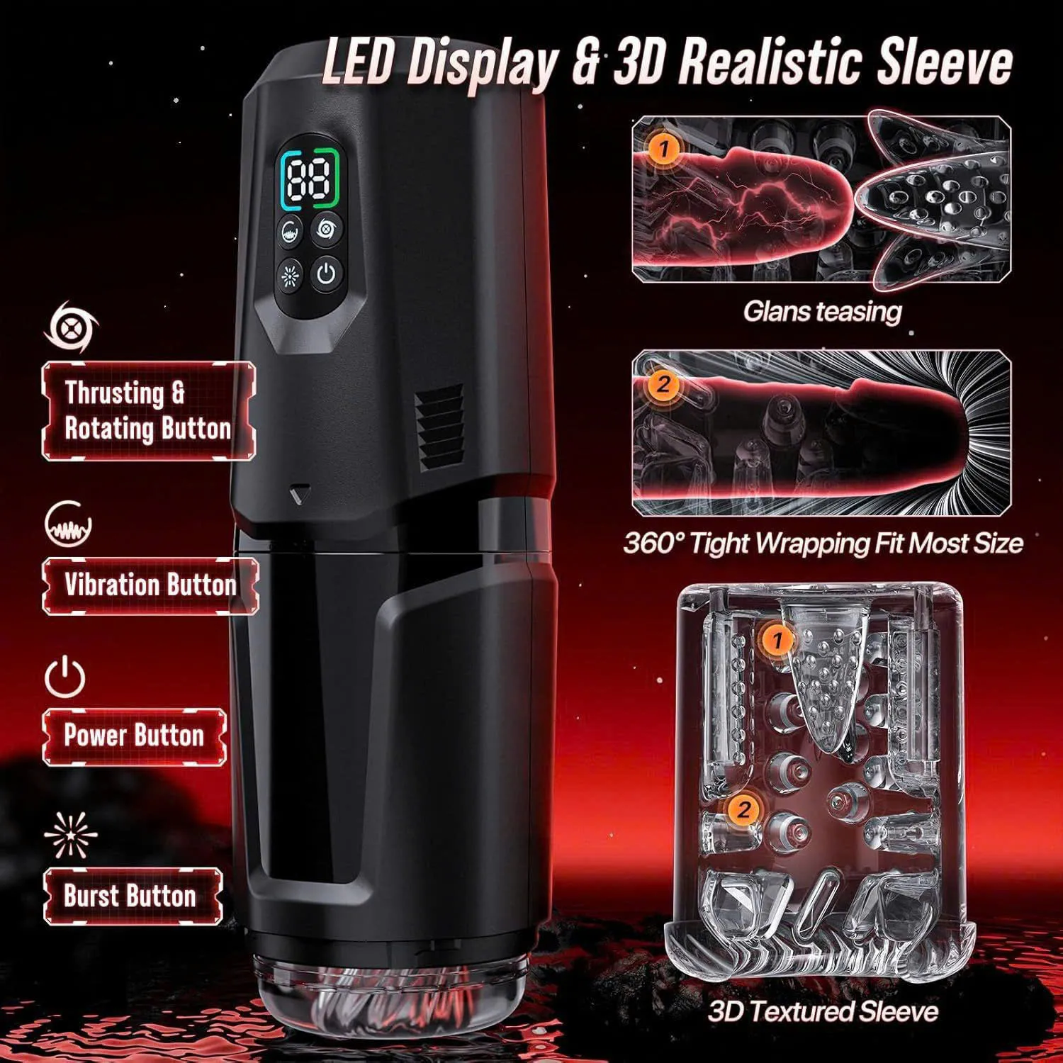 🔥 Cốc Thủ Dâm Lốc Xoáy Batman Tự Động Cao Cấp: Điều khiển App, Rung, Ngoáy, Liếm, Gắn Tường 🚀 ALO150JT - Ảnh 2