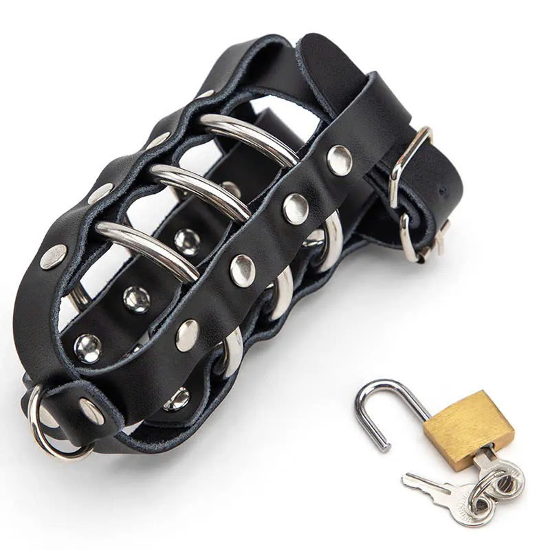 🔥 Khóa Dương Vật BDSM Da Phối Inox 3 Vòng: Hầm Hố, Đeo Xích Dắt Nô Lệ 🚀 DSR12JR - Ảnh 6