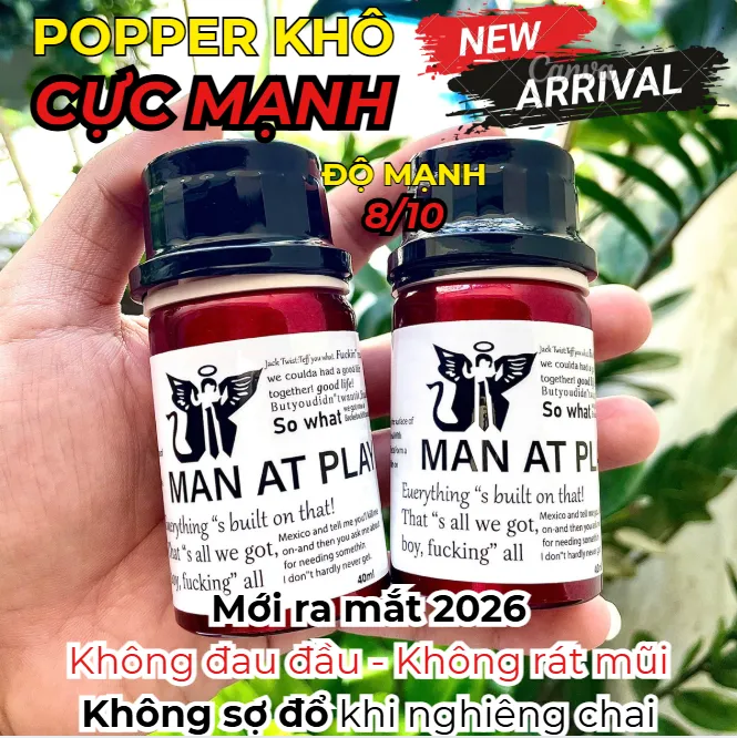 🔥 Popper Khô Man At Play Trắng Chai Nhôm Size Lớn: Cực Mạnh 8/10, Thơm Dịu, Giá Mềm 🚀