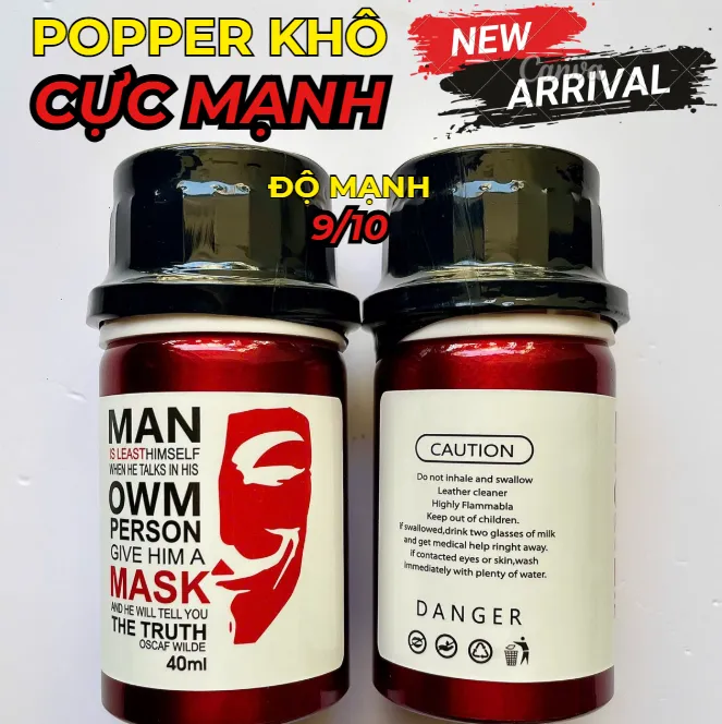 🔥 Popper Khô Mask Trắng Chai Nhôm Size Lớn: Cực Mạnh 9/10, Phê Lâu,Hàng Bán Chạy 🚀